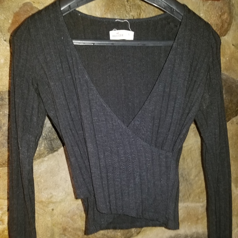 Black Wrap Crop Top